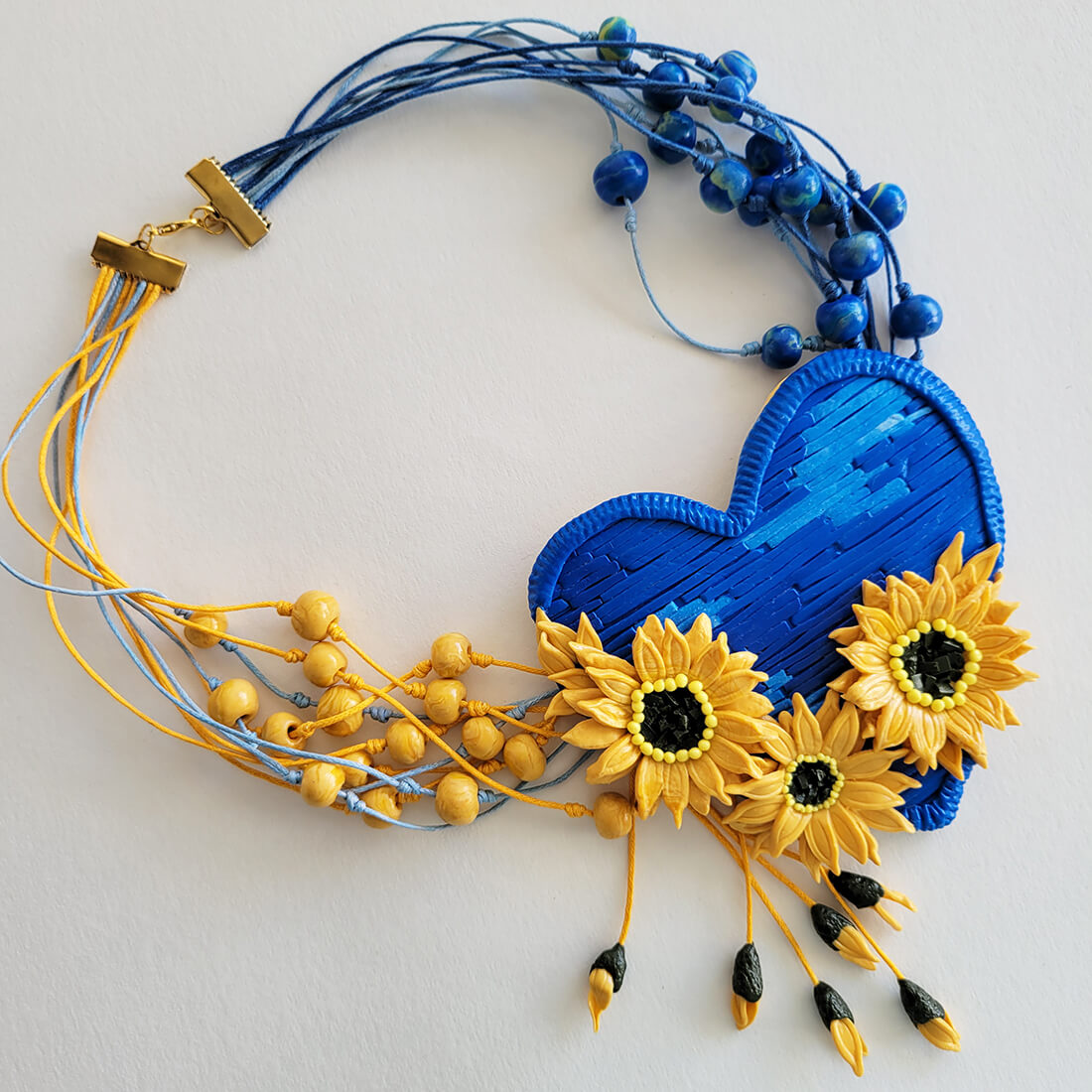 Necklace_Ukrainian sunflowers Авторське кольє з соняшниками