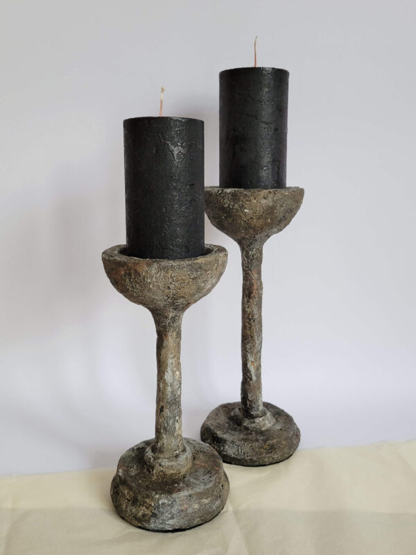 elegant paper mache candle holders