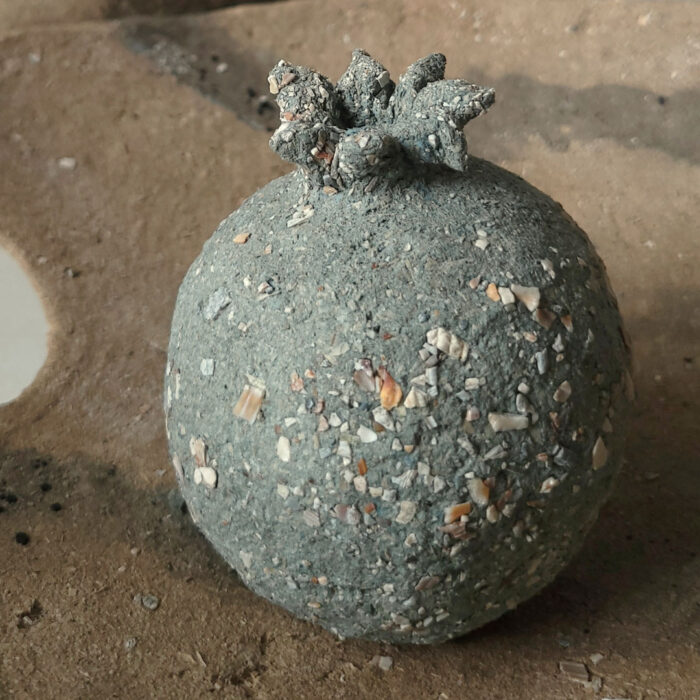Decorative pomegranate made from recycled paper